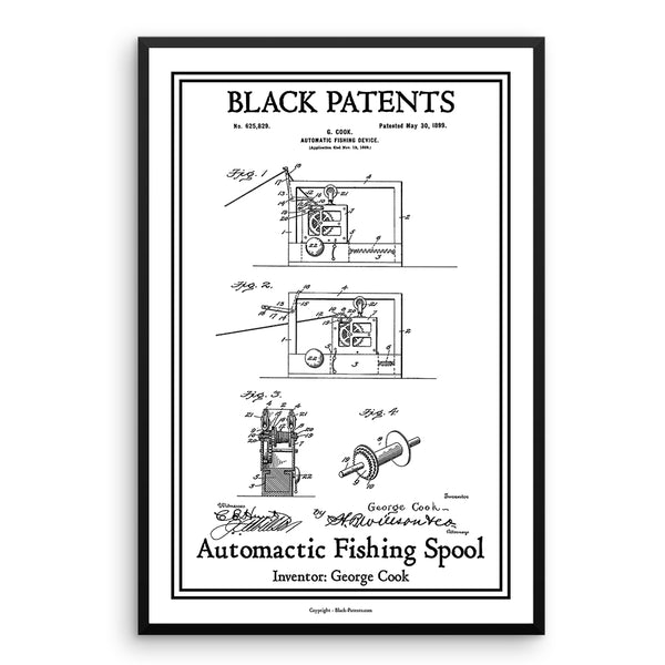 Automatic Fishing Spool - Patent Art Poster